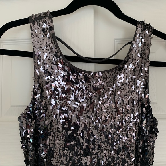 Express Sequin Mini Dress, Dark Grey - Picture 2 of 5